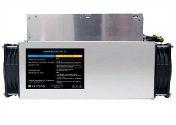 1570W বিটকয়েন মাইনার মেশিন সেকেন্ড হ্যান্ড Innosilicon T2 17.2TH/S