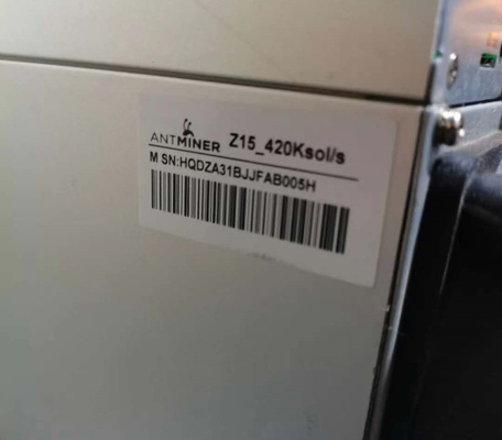Bitmain Antminer Z15 ZEC মাইনার মেশিন ব্যবহৃত 420Ksol/S 1510W